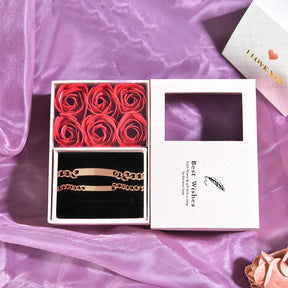 Par de Pulseiras - Cumplices do Amor + Rosa Real Preservada - Use Magic