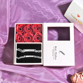 Par de Pulseiras - Cumplices do Amor + Rosa Real Preservada - Use Magic